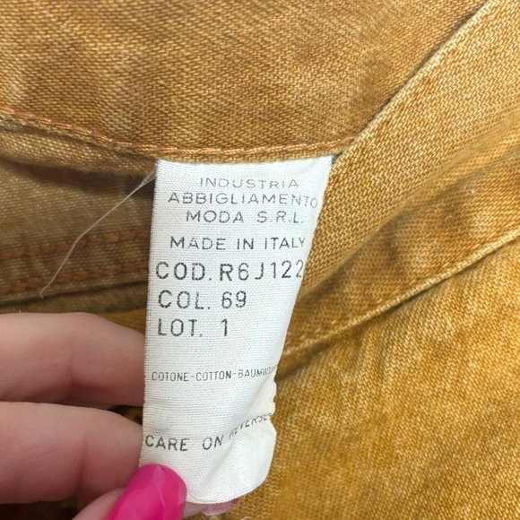 Vintage Y2K High Waist Straight Leg Armani Mustard Yellow Jeans Size 34 - Picture 10 of 14